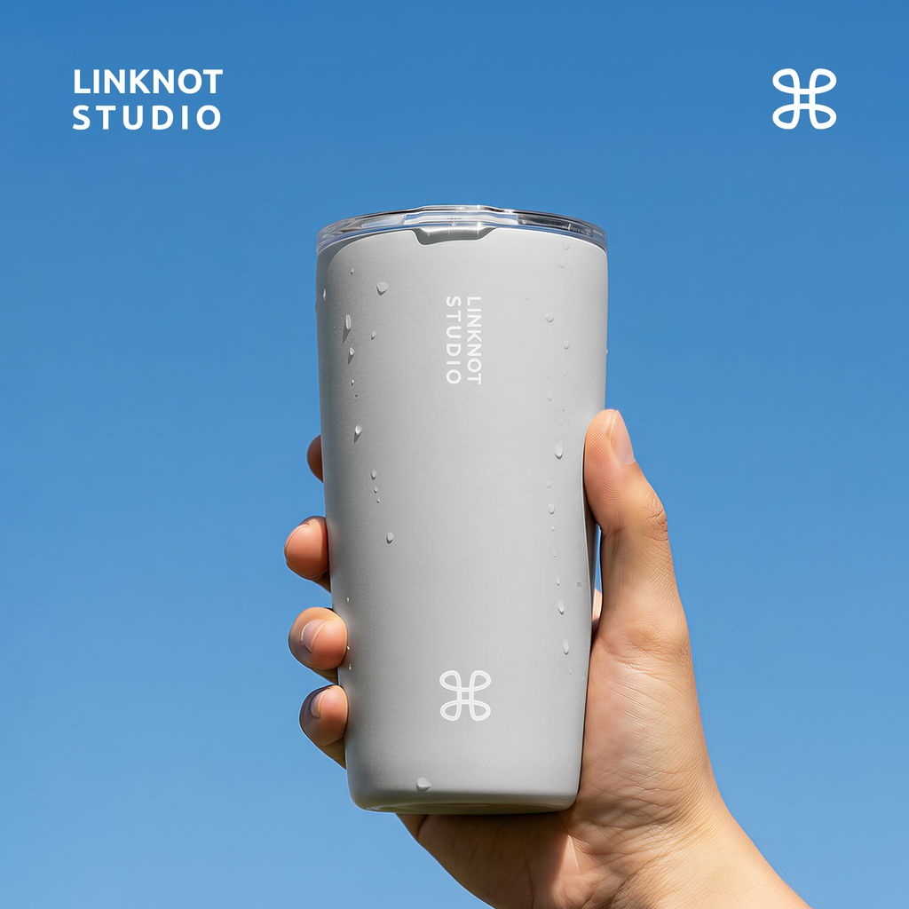 Knot thermos cup ceramic liner direct drinking coffee cup carrying straw when going out for boys and girls high-looking accompanying cup