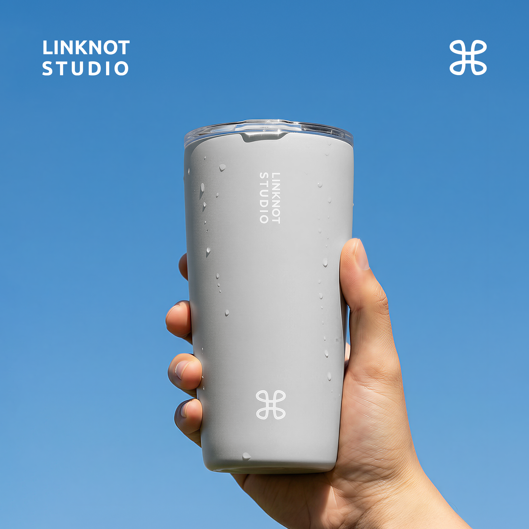 Knot thermos cup ceramic liner direct drinking coffee cup carrying straw when going out for boys and girls high-looking accompanying cup