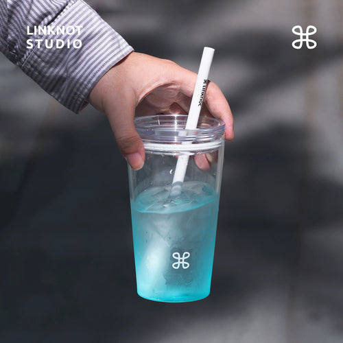 Knot original colored glass straw cup high borosilicate high temperature resistant coffee cup with lid high-looking girl water cup