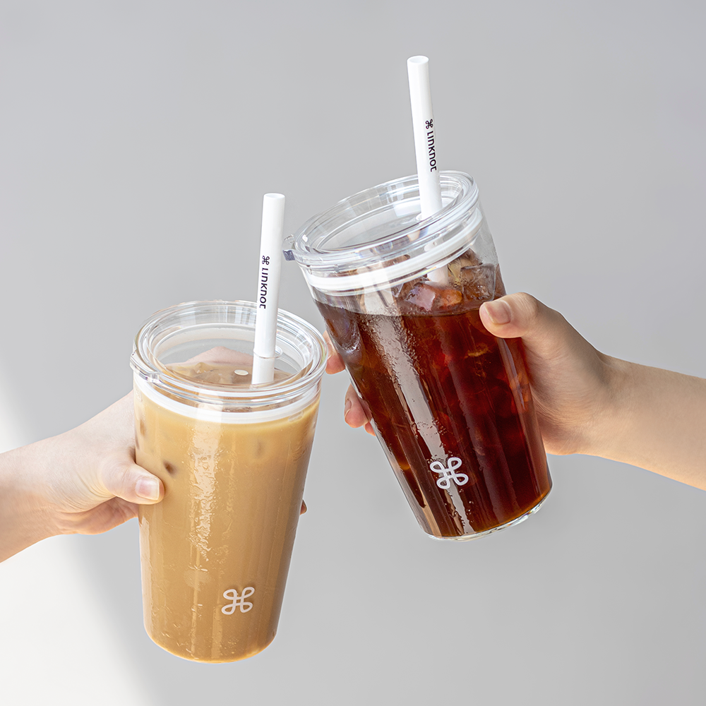 Knotted glass straw cup, high temperature resistant coffee cup with lid, high borosilicate high-looking transparent drinking cup for girls