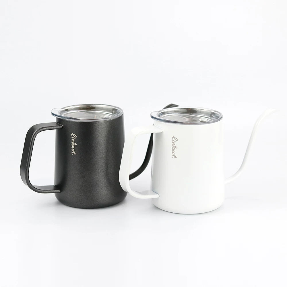 Knot/Hand-pour pot with ear-hung coffee pot stainless steel household thin mouth pot brewing pot with ear-hanging long mouth pot 350ml